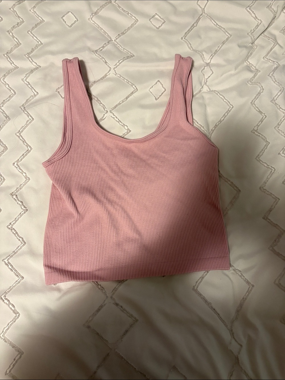 Aeropostale Pink Ribbed Scoop Crop Tank
